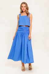 URBAN AFFAIR BLUE TOP AND SKIRT SET - Flying Tomato - Flyclothing LLC