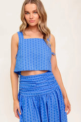 URBAN AFFAIR BLUE TOP AND SKIRT SET - Flying Tomato - Flyclothing LLC