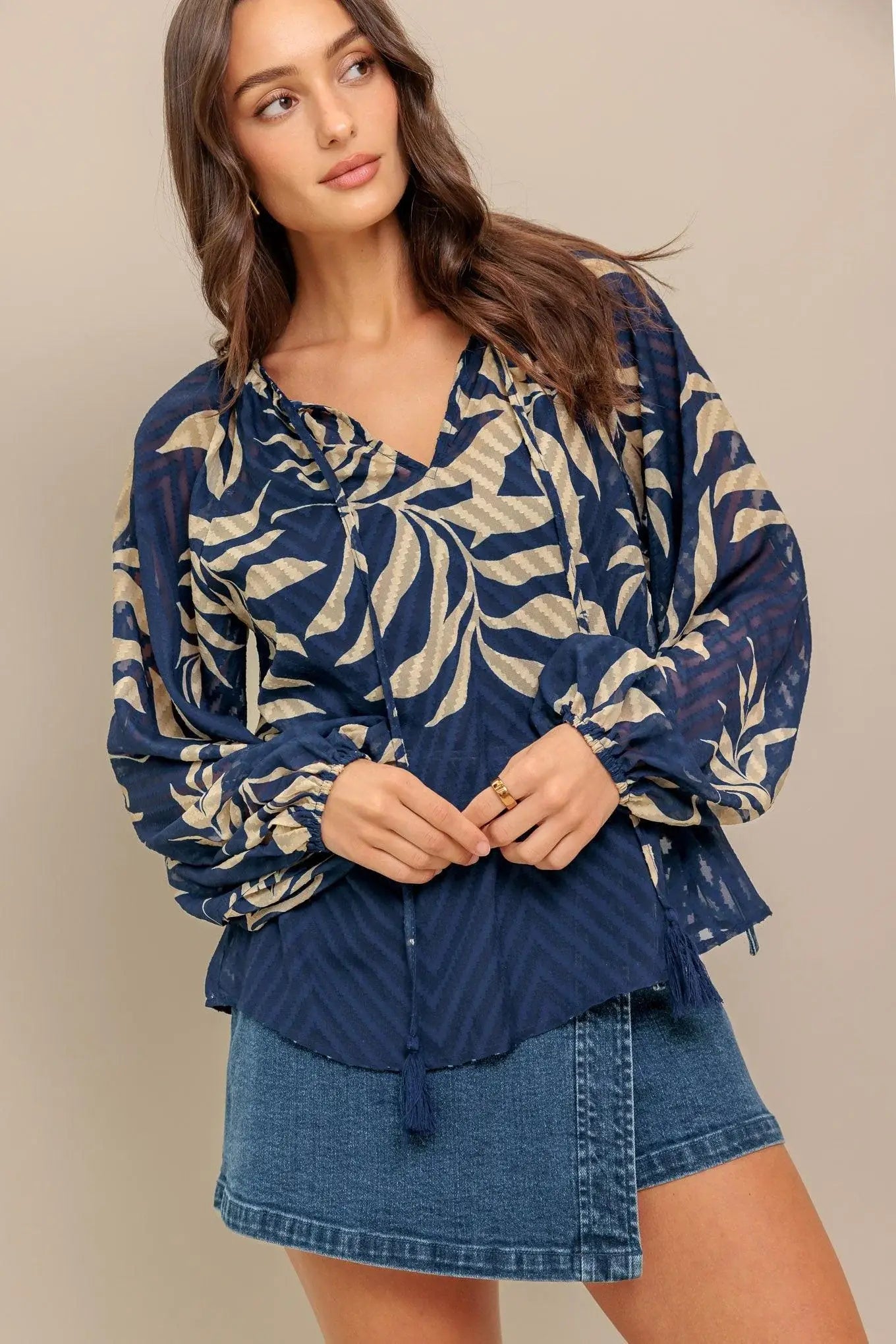 MIDNIGHT WALK WOVEN TOP - Flying Tomato - Flyclothing LLC