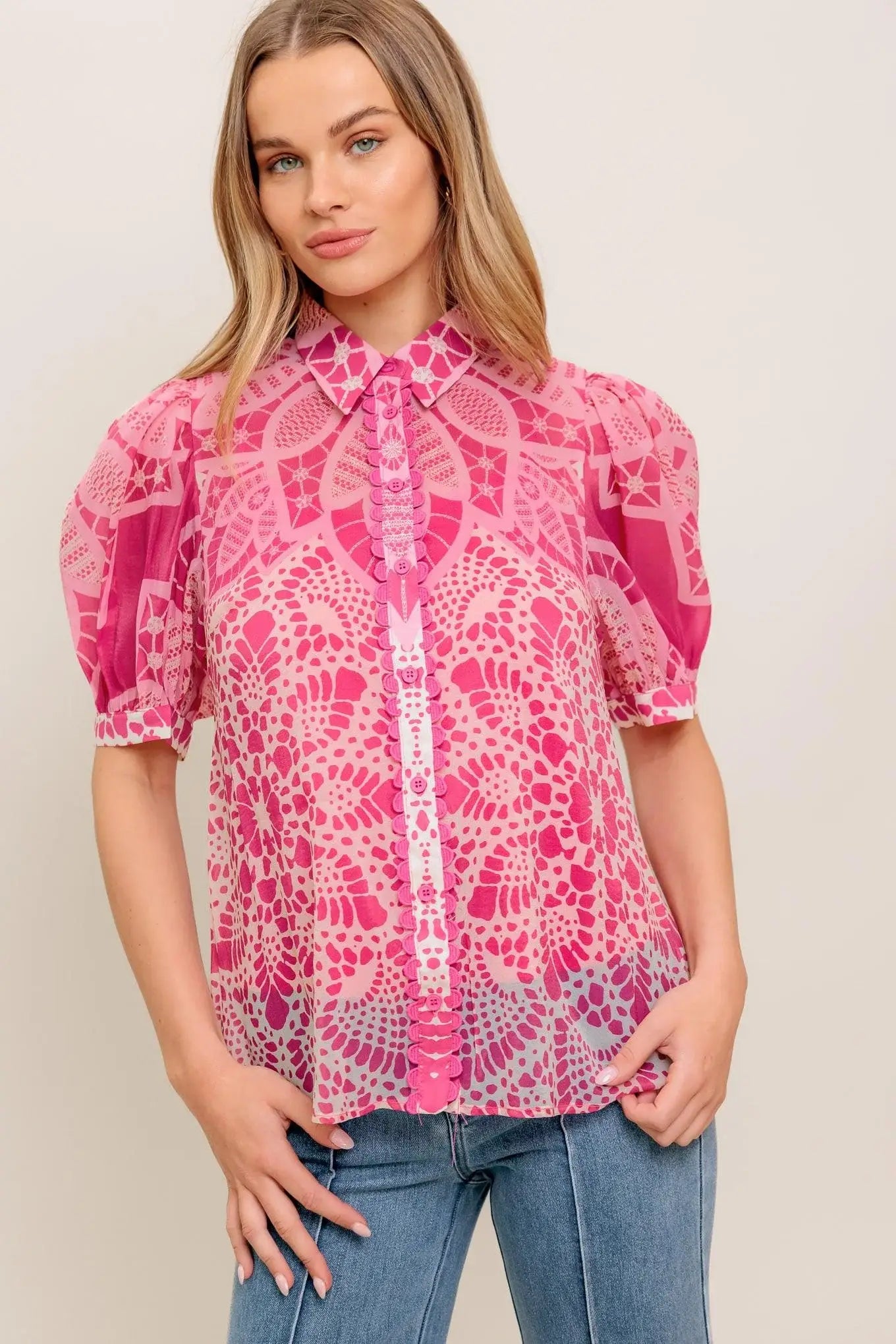 PRECIOUS HEART WOVEN TOP - Flying Tomato - Flyclothing LLC