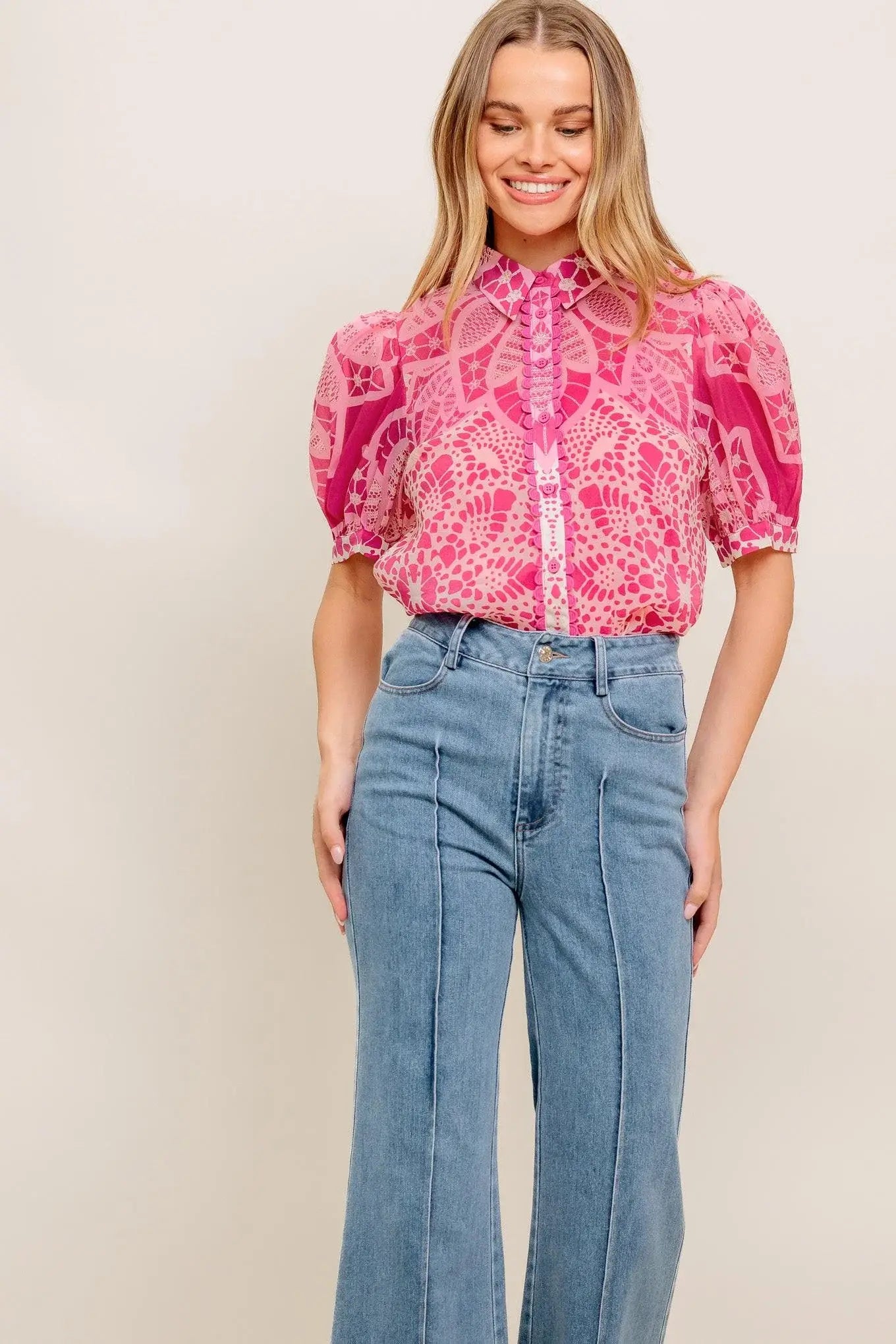 PRECIOUS HEART WOVEN TOP - Flying Tomato - Flyclothing LLC