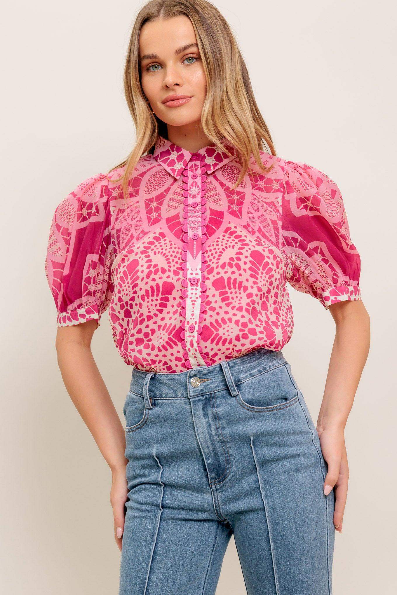 PRECIOUS HEART WOVEN TOP - Flying Tomato - Flyclothing LLC