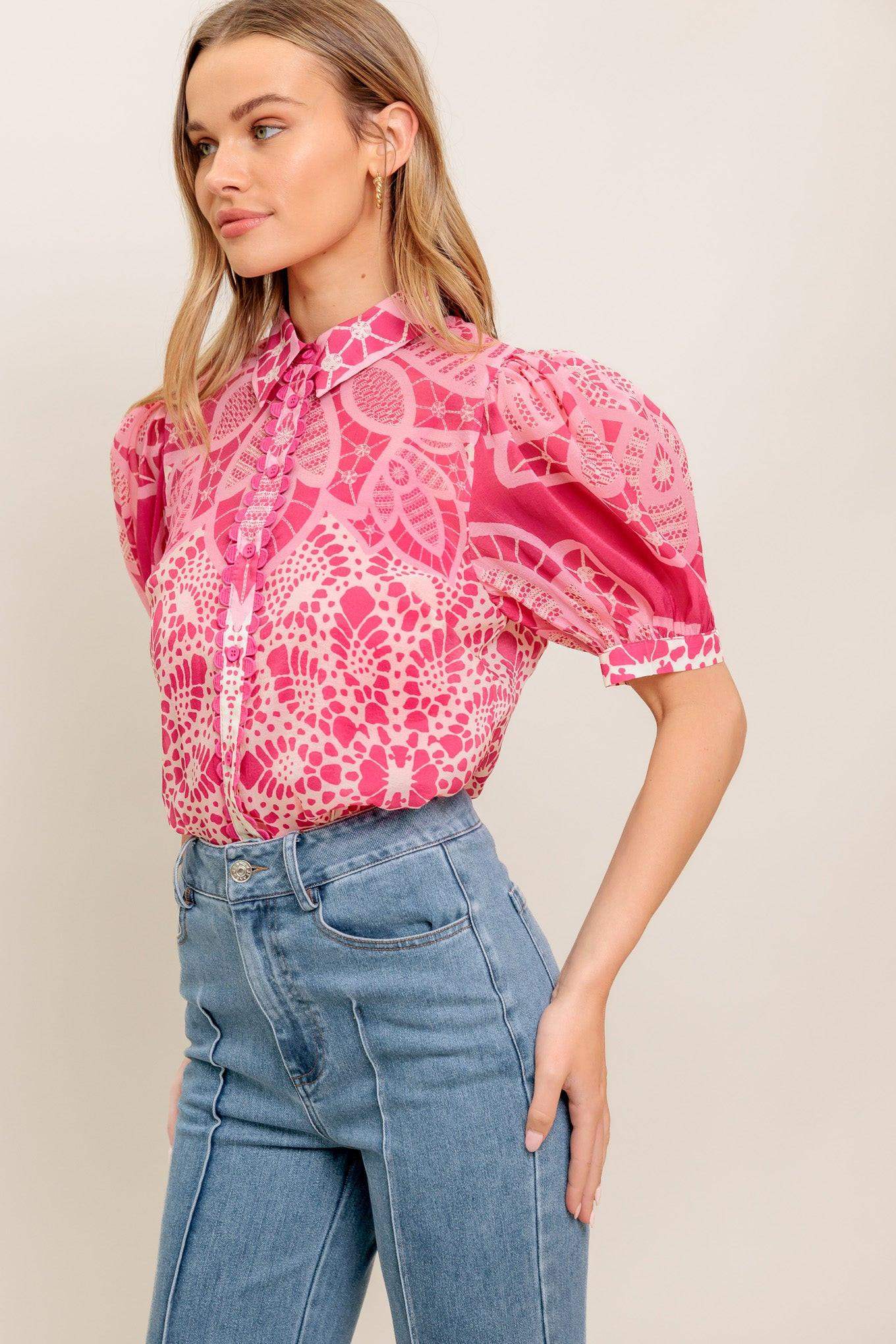 PRECIOUS HEART WOVEN TOP - Flying Tomato - Flyclothing LLC