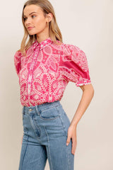 PRECIOUS HEART WOVEN TOP - Flying Tomato - Flyclothing LLC