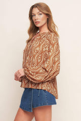 ANGELIC SWEETIE BROWN WOVEN TOP - Flying Tomato - Flyclothing LLC