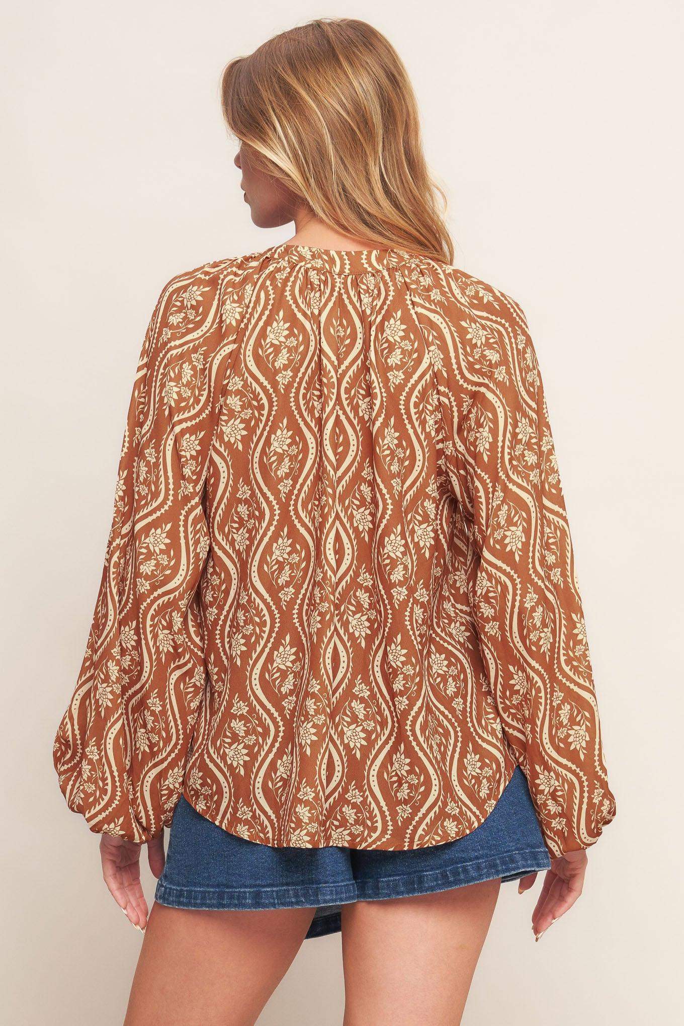 ANGELIC SWEETIE BROWN WOVEN TOP - Flying Tomato - Flyclothing LLC