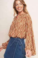 ANGELIC SWEETIE BROWN WOVEN TOP - Flying Tomato - Flyclothing LLC