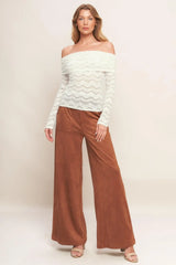 ANGELIC SWEETIE CREAM WOVEN TOP - Flying Tomato - Flyclothing LLC
