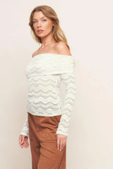 ANGELIC SWEETIE CREAM WOVEN TOP - Flying Tomato - Flyclothing LLC