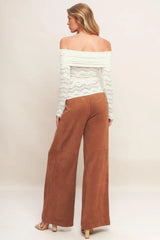 ANGELIC SWEETIE CREAM WOVEN TOP - Flying Tomato - Flyclothing LLC