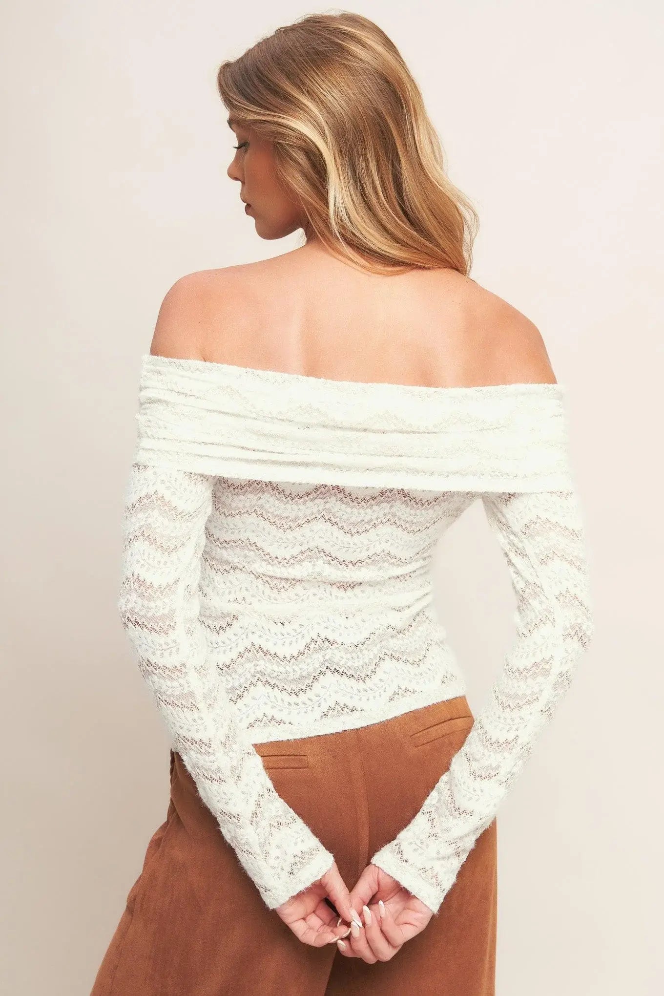 ANGELIC SWEETIE CREAM WOVEN TOP - Flying Tomato - Flyclothing LLC