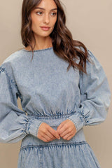 AMERICAN BLEND DENIM TOP - Flying Tomato - Flyclothing LLC