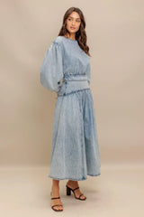 AMERICAN BLEND DENIM TOP - Flying Tomato - Flyclothing LLC