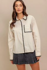 MONO EDGE WOVEN TOP - Flying Tomato - Flyclothing LLC