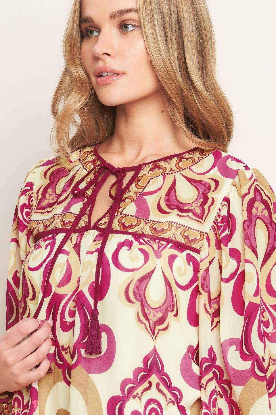 FUSION GROOVE WOVEN TOP - Flying Tomato - Flyclothing LLC