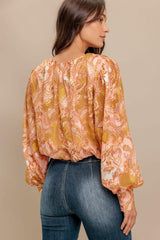 PAISLEY BREEZE WOVEN JACQUARD TOP - Flying Tomato - Flyclothing LLC