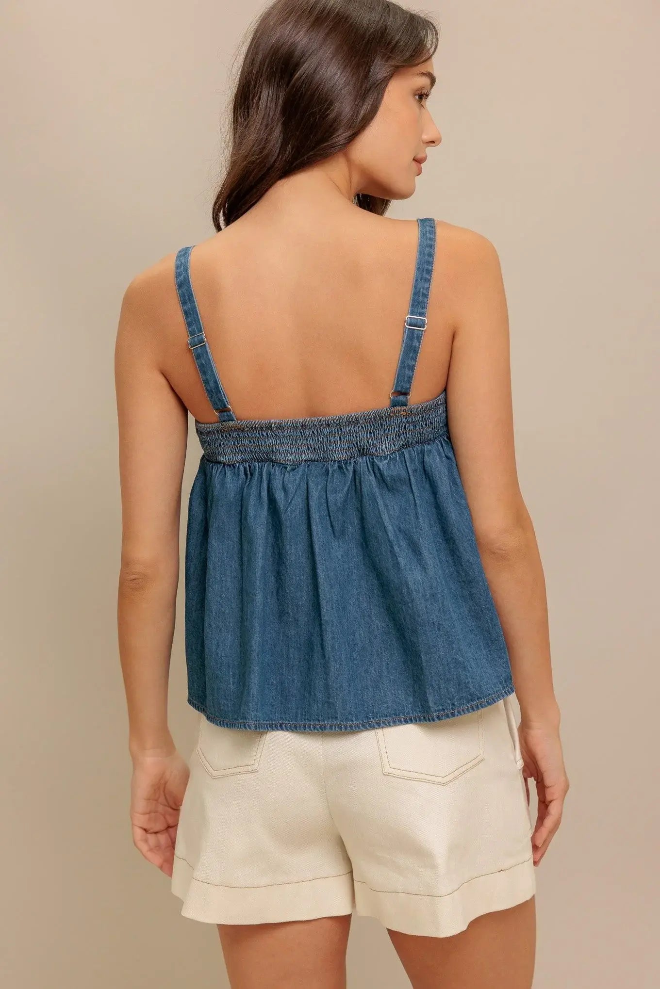 URBAN SERENITY DENIM TOP - Flying Tomato - Flyclothing LLC
