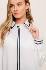 WANDER LEAF IVORY WOVEN TOP - Flying Tomato - Flyclothing LLC