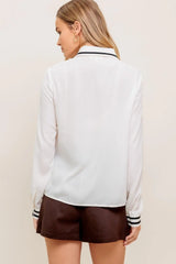WANDER LEAF IVORY WOVEN TOP - Flying Tomato - Flyclothing LLC
