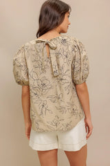 BOTANICAL LUXE WOVEN TOP - Flying Tomato - Flyclothing LLC