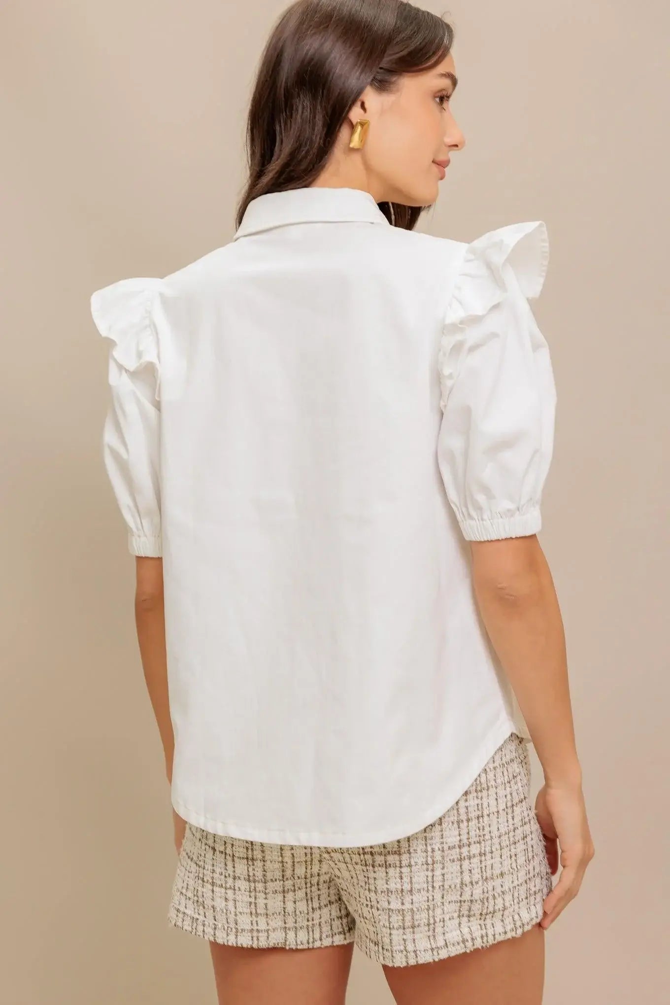 MUSE DETAIL WOVEN TOP - Flying Tomato - Flyclothing LLC