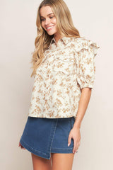 SWEET TERRACOTTA WOVEN TOP - Flying Tomato - Flyclothing LLC