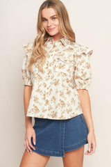 SWEET TERRACOTTA WOVEN TOP - Flying Tomato - Flyclothing LLC