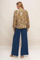 WILD LUXE TAUPE WOVEN TOP - Flying Tomato - Flyclothing LLC