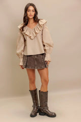 COUTURE CODE WOVEN TOP - Flying Tomato - Flyclothing LLC