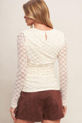 MODERN FUNCTION STRETCH KNIT LACE TOP - Flying Tomato - Flyclothing LLC