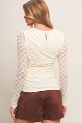 MODERN FUNCTION STRETCH KNIT LACE TOP - Flying Tomato - Flyclothing LLC