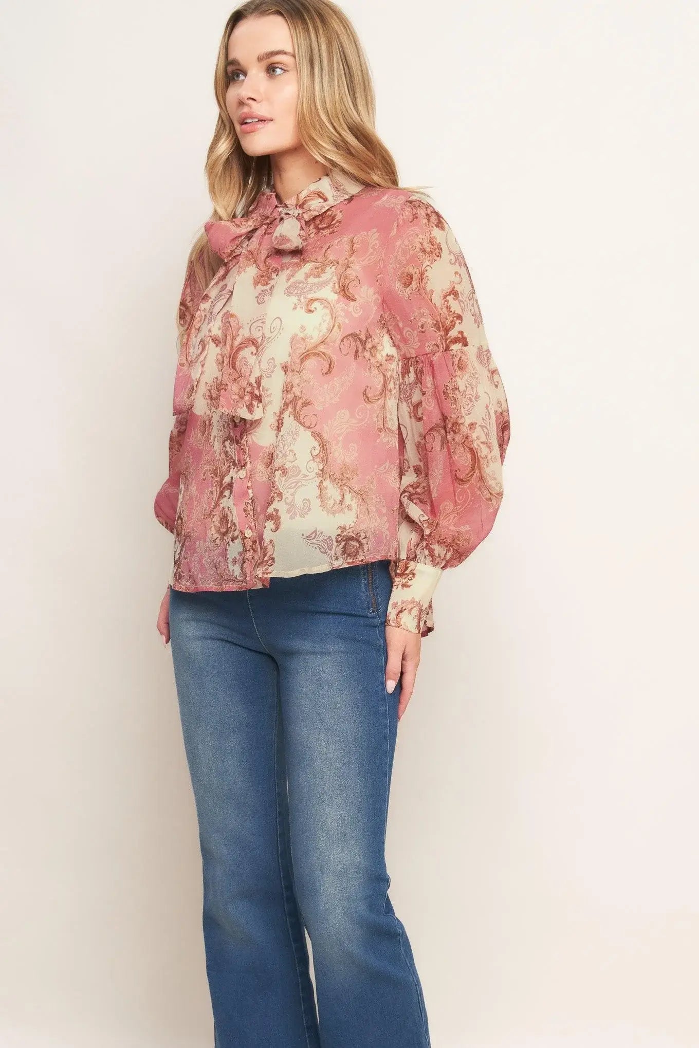 ROCOCO ROSE WOVEN TOP - Flying Tomato - Flyclothing LLC