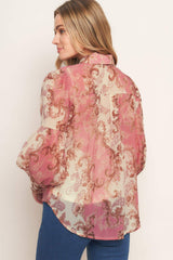 ROCOCO ROSE WOVEN TOP - Flying Tomato - Flyclothing LLC