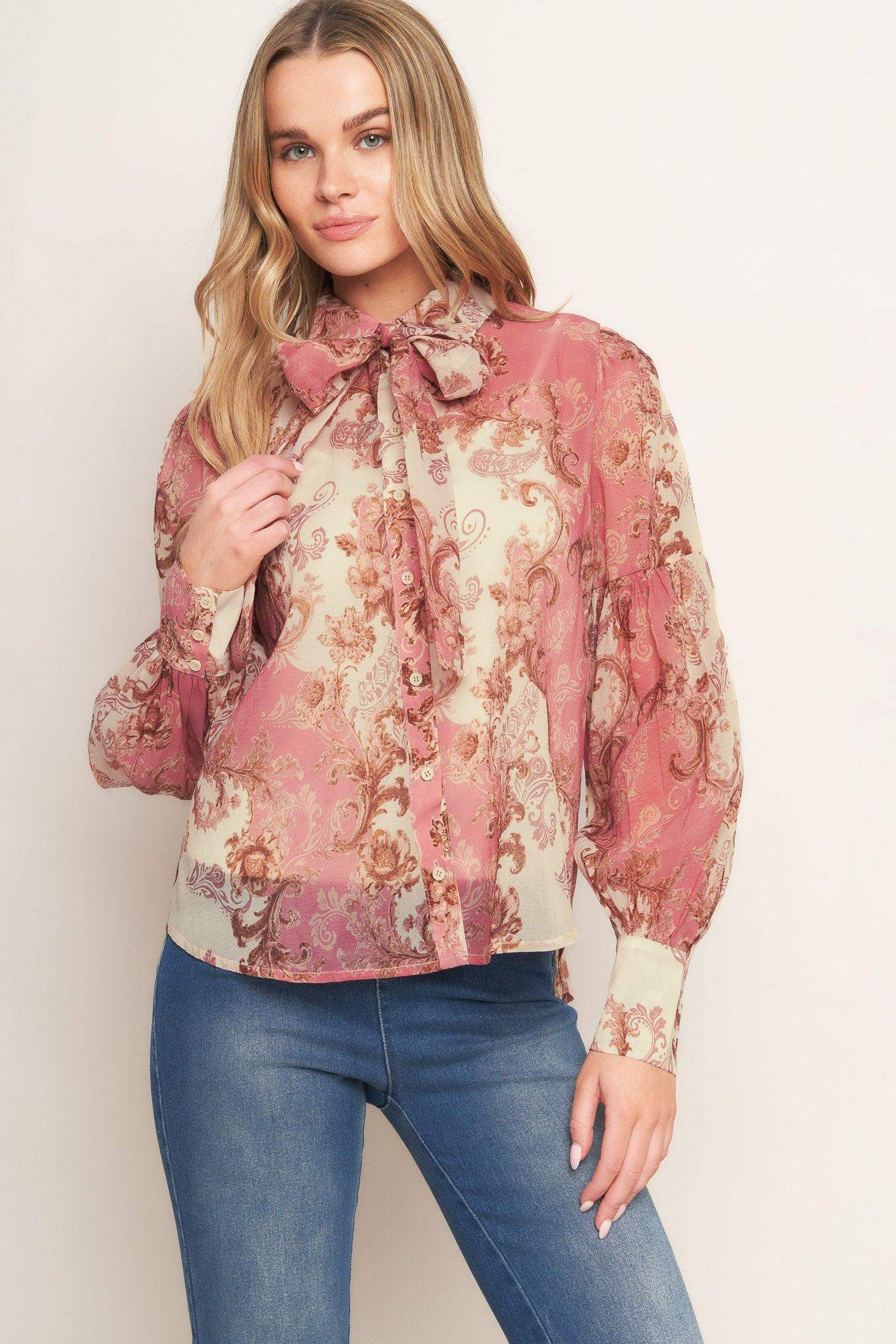 ROCOCO ROSE WOVEN TOP - Flying Tomato - Flyclothing LLC