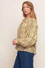 RETRO CHIC TAUPE WOVEN TOP - Flying Tomato - Flyclothing LLC