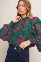 POETIC GARDEN WOVEN TOP - Flying Tomato - Flyclothing LLC