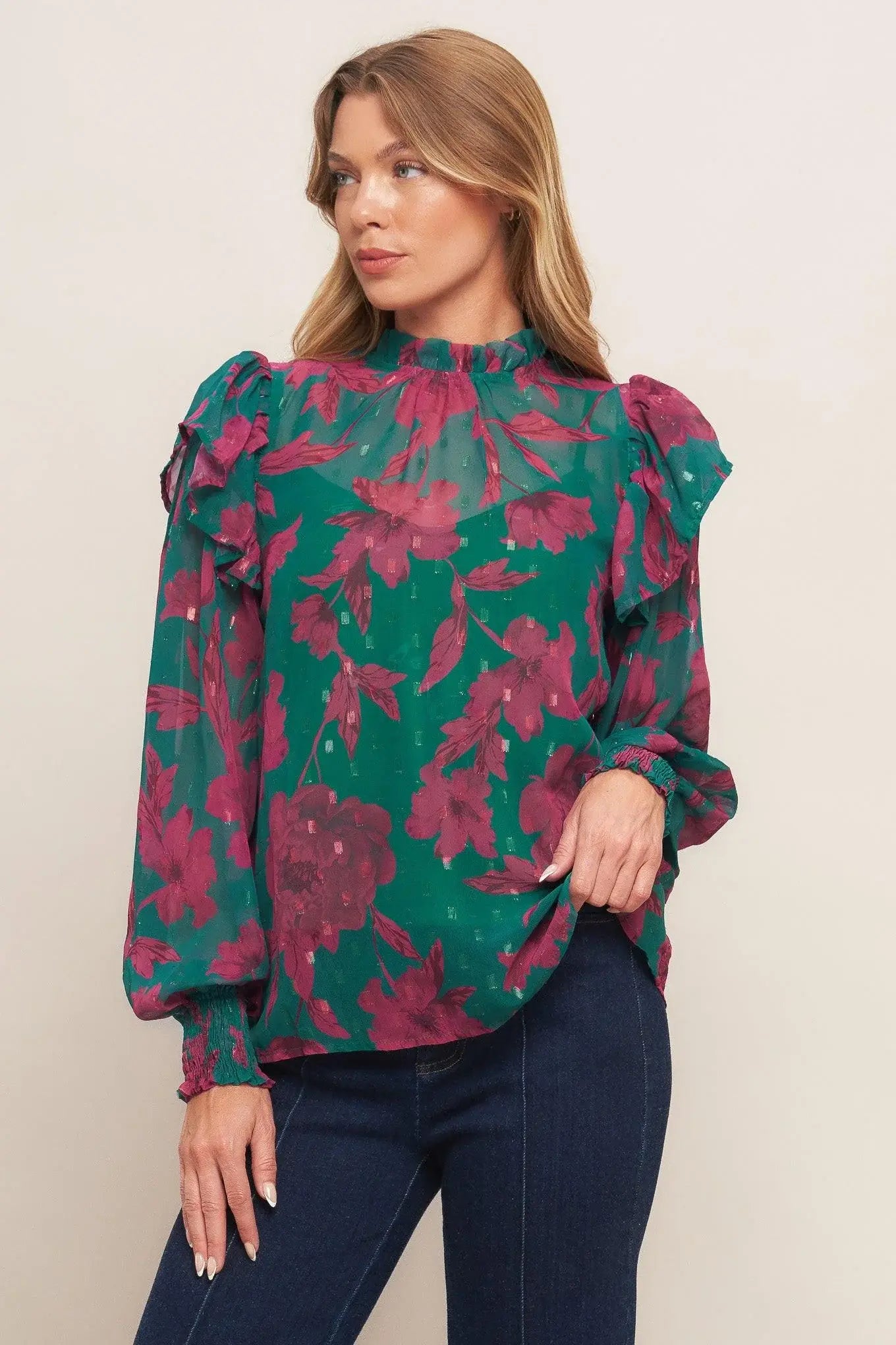 POETIC GARDEN WOVEN TOP - Flying Tomato - Flyclothing LLC