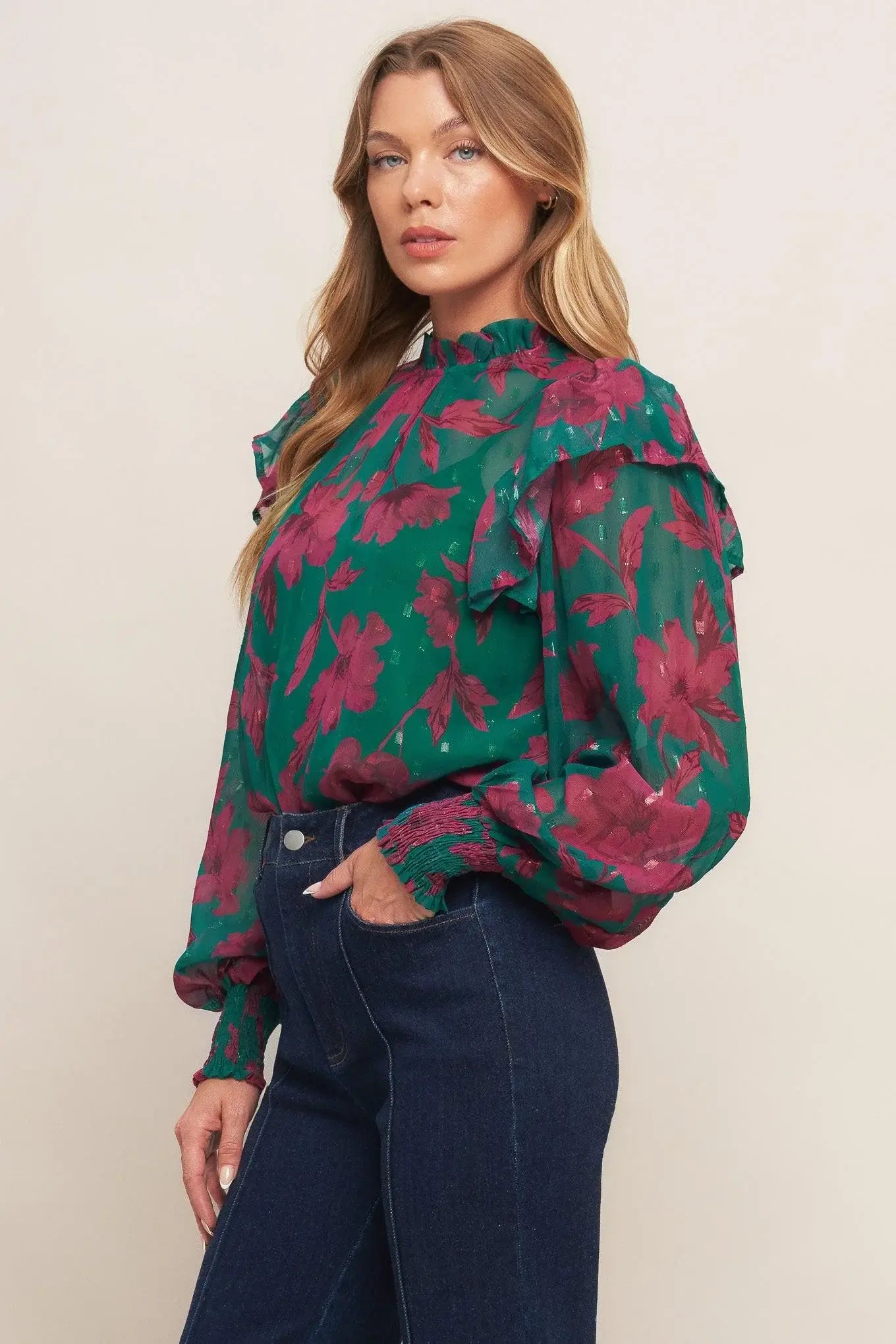 POETIC GARDEN WOVEN TOP - Flying Tomato - Flyclothing LLC