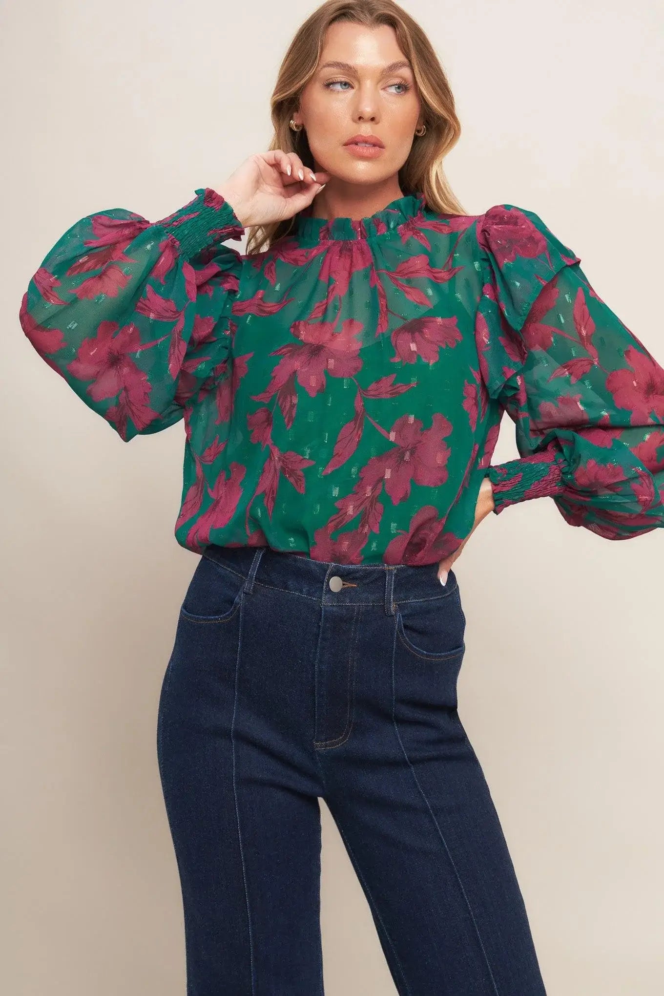 POETIC GARDEN WOVEN TOP - Flying Tomato - Flyclothing LLC