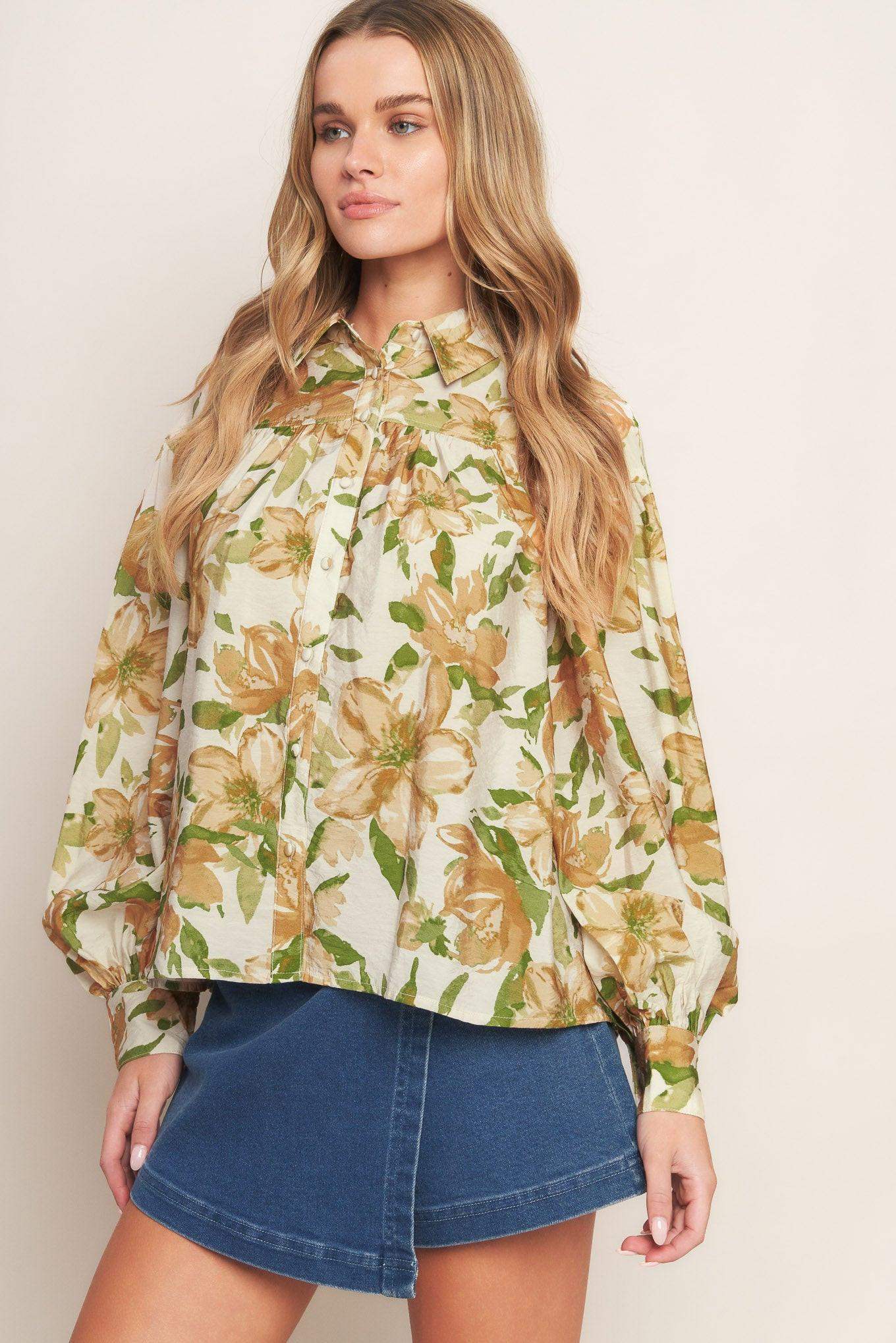 WILDFLOWER BREEZE WOVEN TOP - Flying Tomato - Flyclothing LLC