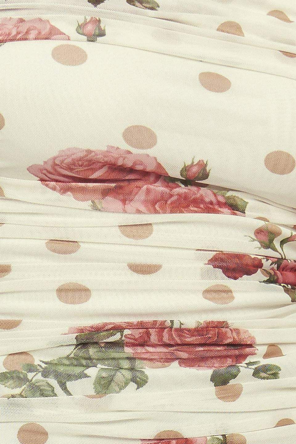 CREAM & BLOOM DELIGHT POWER MESH TOP - Flying Tomato - Flyclothing LLC