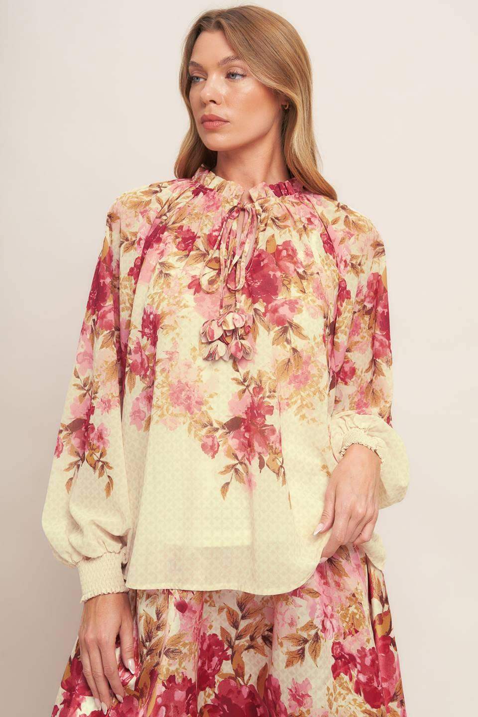 BLOSSOM DREAM BALLERINA WOVEN TOP - Flying Tomato - Flyclothing LLC