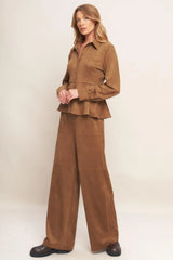 REFINED IMPRESSION FAUX SUEDE TOP - Flying Tomato - Flyclothing LLC