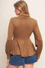 REFINED IMPRESSION FAUX SUEDE TOP - Flying Tomato - Flyclothing LLC