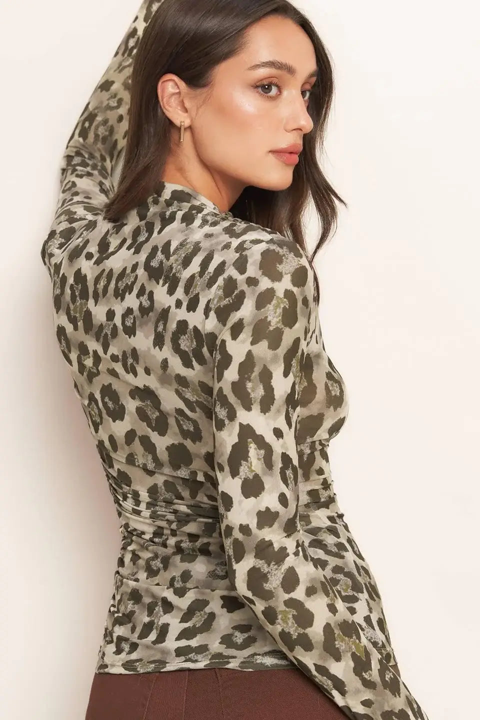LUXE TRACE TAUPE BLACK WOVEN TOP - Flying Tomato - Flyclothing LLC
