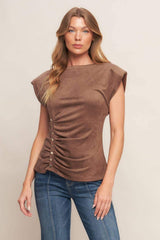 MY EVERYDAY BEST FAUX SUEDE TOP - Flying Tomato - Flyclothing LLC