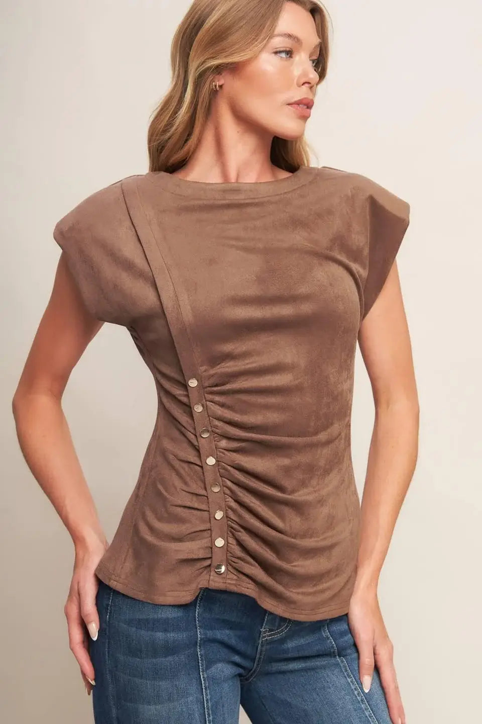 MY EVERYDAY BEST FAUX SUEDE TOP - Flying Tomato - Flyclothing LLC