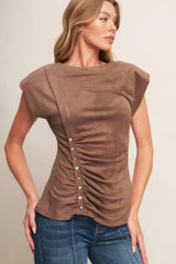 MY EVERYDAY BEST FAUX SUEDE TOP - Flying Tomato - Flyclothing LLC