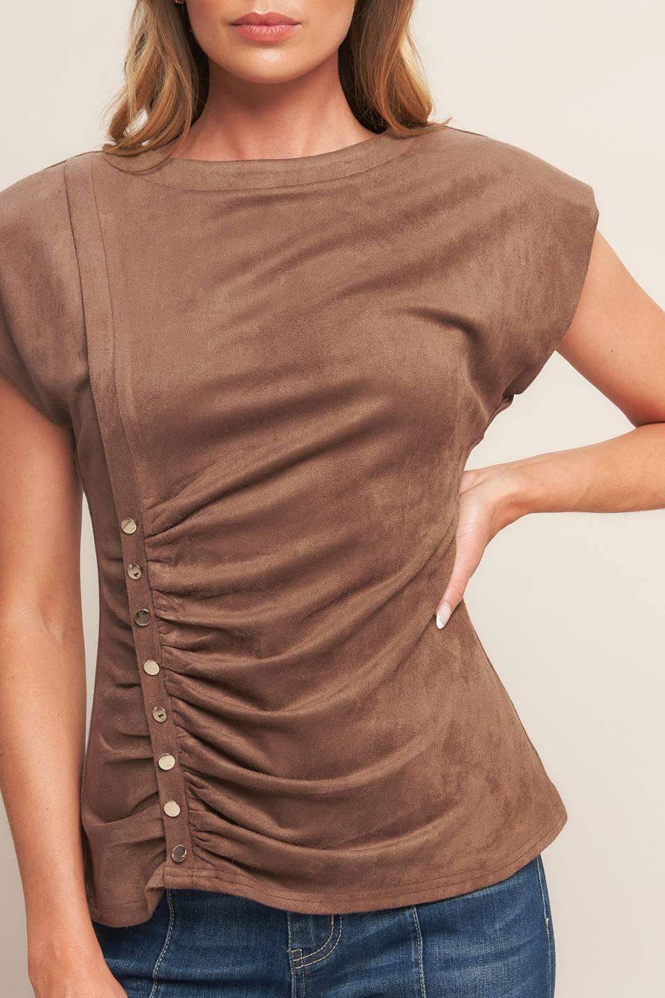MY EVERYDAY BEST FAUX SUEDE TOP - Flying Tomato - Flyclothing LLC