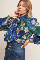 ROYAL TAPESTRY WOVEN TOP - Flying Tomato - Flyclothing LLC